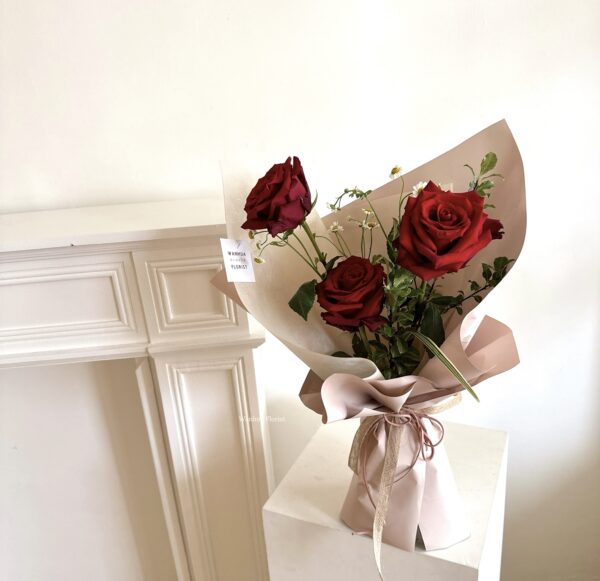 214情人節-3朵進口玫瑰綜合花束 m / L 4色可選