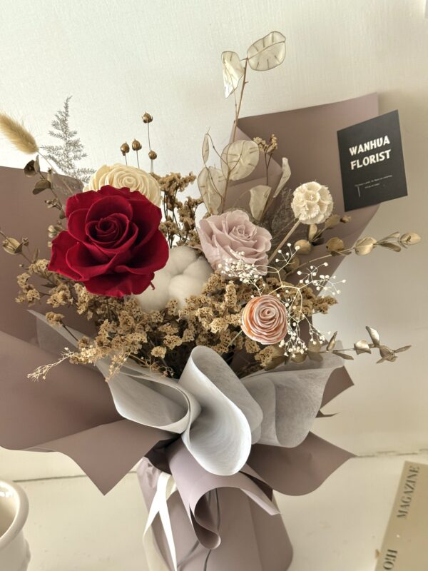 永生花束m- 摯愛 / 3色可選 (免運宅配)