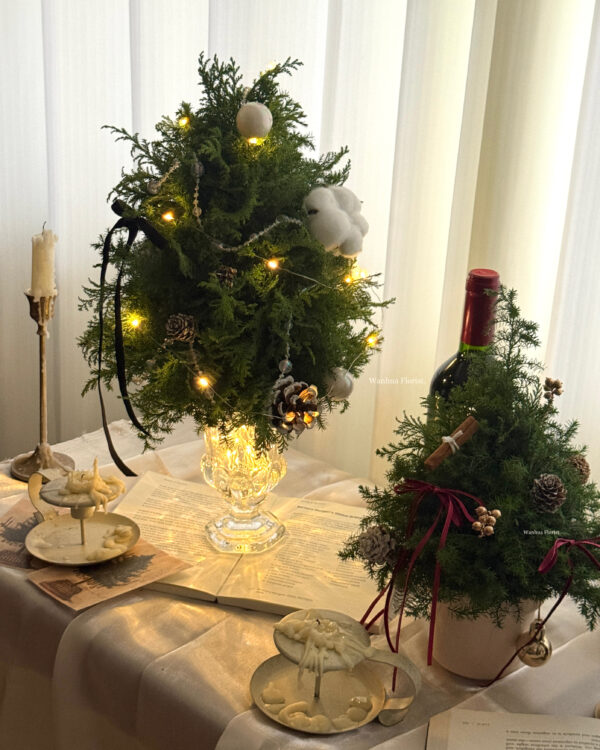 IMG_6334 (成品預購)新鮮雪松聖誕水晶樹L/ 聖誕盆栽樹M