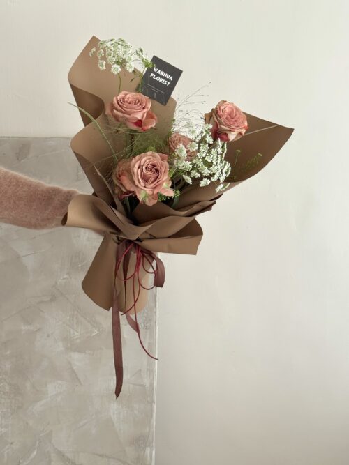 214情人節-5朵卡布玫瑰綜合花束ｍ