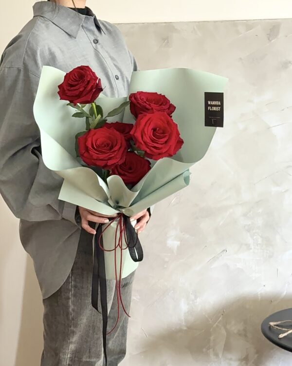 214情人節-6朵進口玫瑰花束m / 4色可選