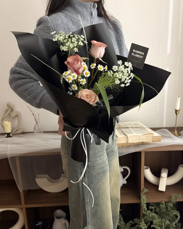 214情人節-3朵卡布玫瑰浪漫綜合花束s