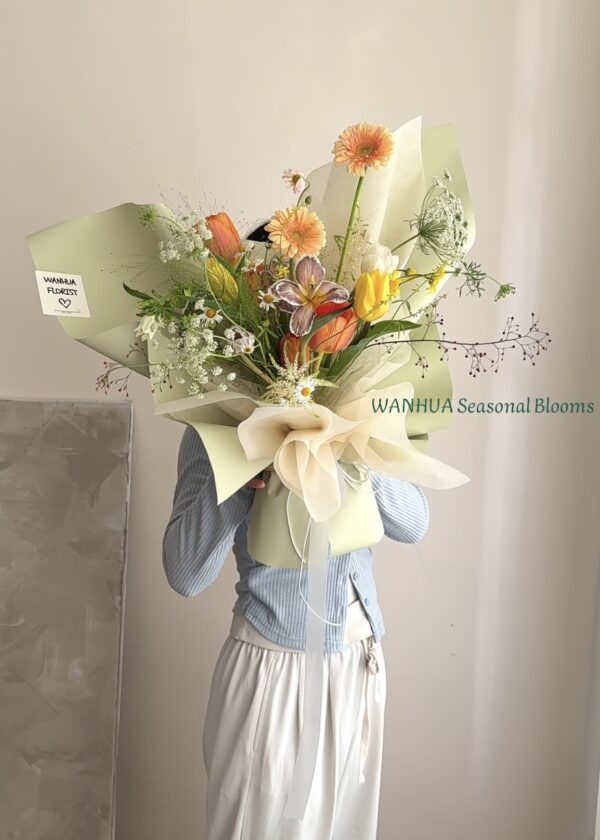 Seasonal Blooms 韓式鬱金香中大型綜合進階花束-單堂課程